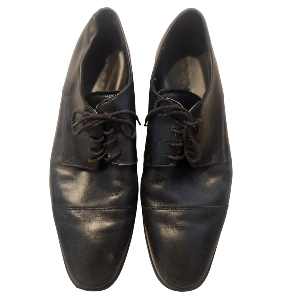 ECCO Mens Black Leather‎ Cap Toe Oxford Dress Shoes Size 46 US 12 62170401001